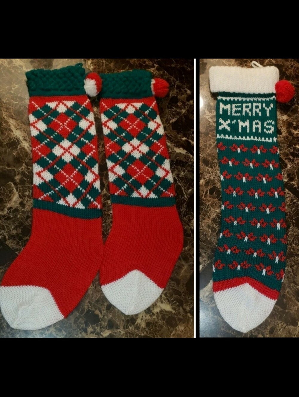 Listing Is For Three (3) Vintage Christmas Stockings